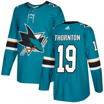 Adidas San Jose Sharks #19 Joe Thornton Teal Home Authentic Stitched Youth NHL Jersey