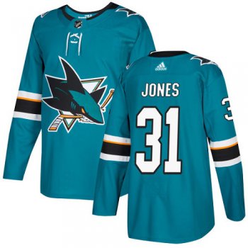 Adidas San Jose Sharks #31 Martin Jones Teal Home Authentic Stitched Youth NHL Jersey