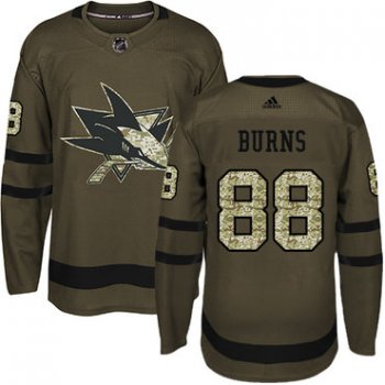 Adidas San Jose Sharks #88 Brent Burns Green Salute to Service Stitched Youth NHL Jersey