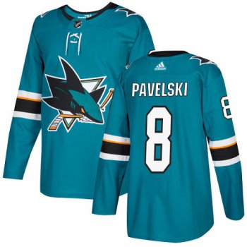 Adidas San Jose Sharks #8 Joe Pavelski Teal Home Authentic Stitched Youth NHL Jersey
