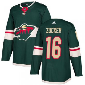 Adidas Minnesota Wild #16 Jason Zucker Green Home Authentic Stitched Youth NHL Jersey