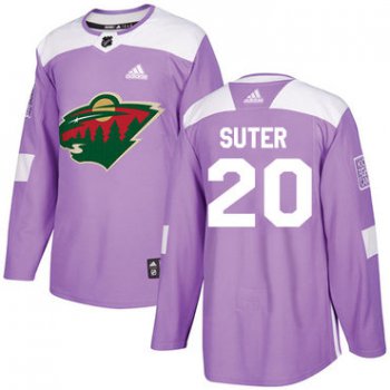 Adidas Minnesota Wild #20 Ryan Suter Purple Authentic Fights Cancer Stitched Youth NHL Jersey