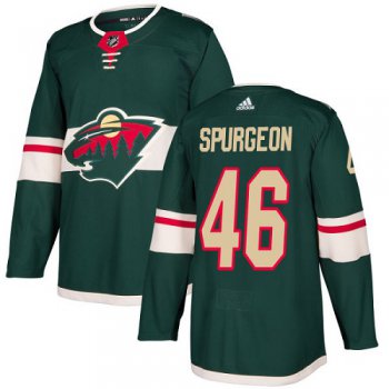 Adidas Minnesota Wild #46 Jared Spurgeon Green Home Authentic Stitched Youth NHL Jersey