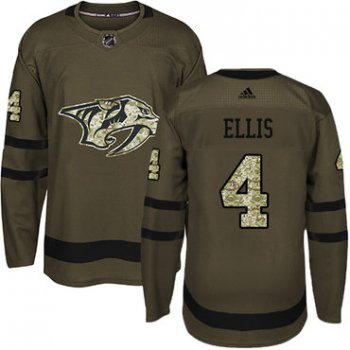 Adidas Nashville Predators #4 Ryan Ellis Green Salute to Service Stitched Youth NHL Jersey