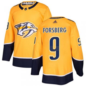 Adidas Nashville Predators #9 Filip Forsberg Yellow Home Authentic Stitched Youth NHL Jersey