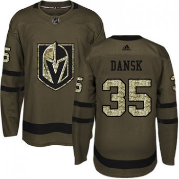 Adidas Vegas Golden Knights #35 Oscar Dansk Green Salute to Service Stitched Youth NHL Jersey