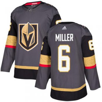 Adidas Vegas Golden Knights #6 Colin Miller Grey Home Authentic Stitched Youth NHL Jersey