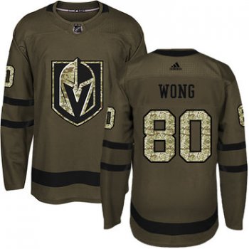 Adidas Vegas Golden Knights #80 Tyler Wong Green Salute to Service Stitched Youth NHL Jersey