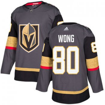 Adidas Vegas Golden Knights #80 Tyler Wong Grey Home Authentic Stitched Youth NHL Jersey