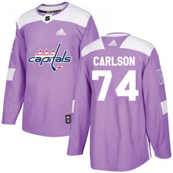 Adidas Washington Capitals #74 John Carlson Purple Authentic Fights Cancer Stitched Youth NHL Jersey