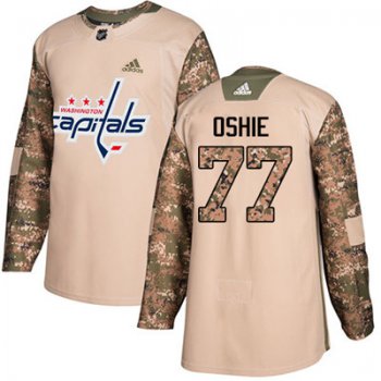 Adidas Washington Capitals #77 T.J. Oshie Camo Authentic 2017 Veterans Day Stitched Youth NHL Jersey
