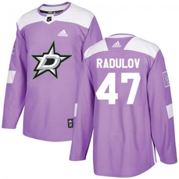Adidas Dallas Stars #47 Alexander Radulov Purple Authentic Fights Cancer Youth Stitched NHL Jersey