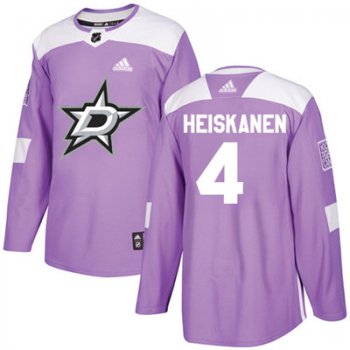 Adidas Dallas Stars #4 Miro Heiskanen Purple Authentic Fights Cancer Youth Stitched NHL Jersey