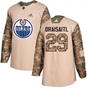 Adidas Edmonton Oilers #29 Leon Draisaitl Camo Authentic 2017 Veterans Day Stitched Youth NHL Jersey