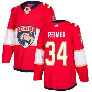 Adidas Florida Panthers #34 James Reimer Red Home Authentic Stitched Youth NHL Jersey