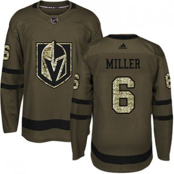 Adidas Vegas Golden Knights #6 Colin Miller Green Salute to Service Stitched Youth NHL Jersey