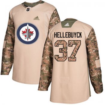 Adidas Winnipeg Jets #37 Connor Hellebuyck Camo Authentic 2017 Veterans Day Stitched Youth NHL Jersey