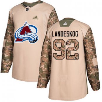 Adidas Avalanche #92 Gabriel Landeskog Camo Authentic 2017 Veterans Day Stitched Youth NHL Jersey