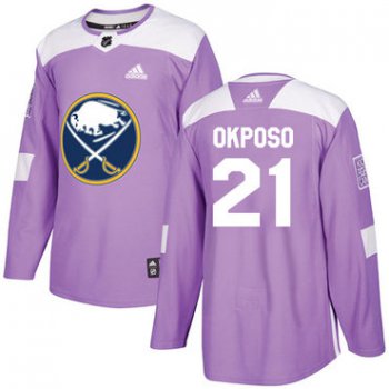 Adidas Sabres #21 Kyle Okposo Purple Authentic Fights Cancer Youth Stitched NHL Jersey