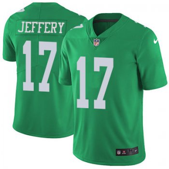 Youth Nike Philadelphia Eagles #17 Alshon Jeffery Green Stitched NFL Limited Rush Jersey