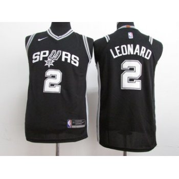 Nike Spurs #2 Kawhi Leonard Black Stitched Youth NBA Jersey