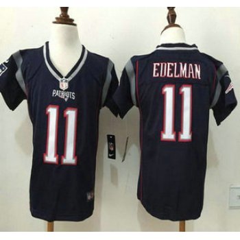 Toddler New England Patriots #11 Julian Edelman Navy Blue Team Color 2015 NFL Nike Game Jersey