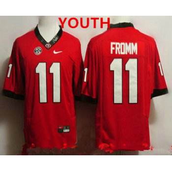 Youth Georgia Bulldogs #11 Jake Fromm Red Limited College Football Stitched Nike NCAA Jersey
