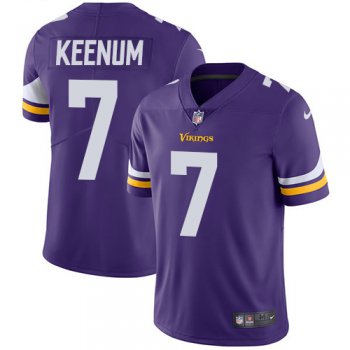 Youth Nike Minnesota Vikings #7 Case Keenum Purple Team Color Vapor Untouchable Limited Player NFL Jersey