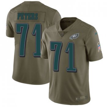 Youth Nike Philadelphia Eagles #71 Jason Peters Olive Stitched NFL Limited 2017 Salute to Service Jersey