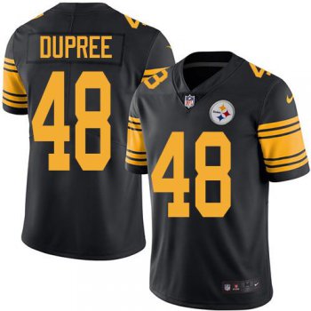 Youth Nike Steelers #48 Bud Dupree Black Stitched NFL Limited Rush Jersey