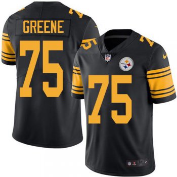Youth Nike Steelers #75 Joe Greene Black Stitched NFL Limited Rush Jersey