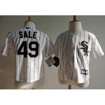 Toddler Chicago White Sox #49 Chris Sale White Pinstripe Home Majestic Baseball Jersey