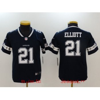 Youth Dallas Cowboys #21 Ezekiel Elliott Navy Blue 2017 Vapor Untouchable Stitched NFL Nike Limited Jersey