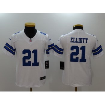Youth Dallas Cowboys #21 Ezekiel Elliott White 2017 Vapor Untouchable Stitched NFL Nike Limited Jersey