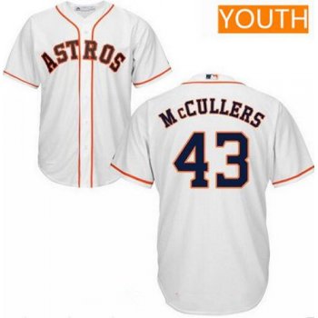 Youth Houston Astros #43 Lance McCullers Jr. White Home Stitched MLB Majestic Cool Base Jersey
