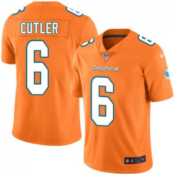 Youth Nike Dolphins #6 Jay Cutler Orange Stitched NFL Limited Rush Jersey