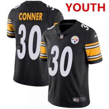 Youth Nike Pittsburgh Steelers #30 James Conner Black Team Color Stitched NFL Vapor Untouchable Limited Jersey