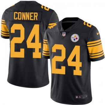 Youth Nike Steelers #24 James Conner Black Stitched NFL Limited Rush Jersey