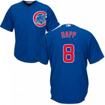 Youth Chicago Cubs #8 Ian Happ Royal Blue Stitched MLB Majestic Cool Base Jersey