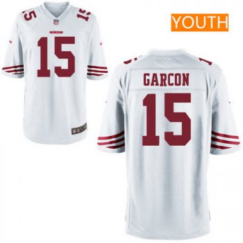 Youth San Francisco 49ers #15 Pierre Garcon White Road Stitched NFL Nike Game Jersey