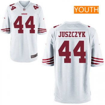 Youth San Francisco 49ers #44 Kyle Juszczyk White Road Stitched NFL Nike Game Jersey