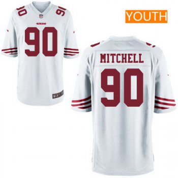 Youth San Francisco 49ers #90 Earl Mitchell White Road Stitched NFL Nike Game Jersey