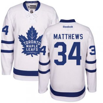 Youth Toronto Maple Leafs #34 Auston Matthews White Away Stitched NHL 2016-17 Reebok Hockey Jersey Jersey