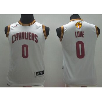 Youth Cleveland Cavaliers #0 Kevin Love White 2016 The NBA Finals Patch Jersey