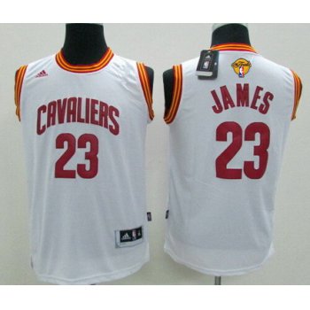 Youth Cleveland Cavaliers #23 LeBron James White 2016 The NBA Finals Patch Jersey
