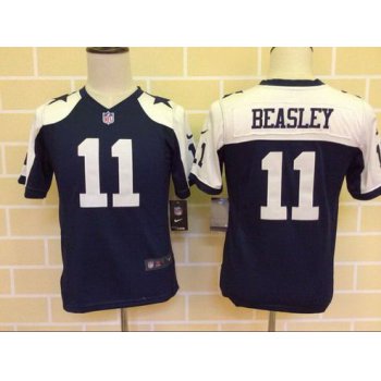 Youth Dallas Cowboys #11 Cole Beasley Navy Blue Thanksgiving Alternate NFL Nike Game Jersey