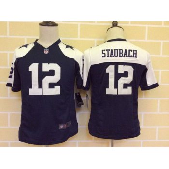 Youth Dallas Cowboys #12 Roger Staubach Nike Blue Thanksgiving Game Jersey