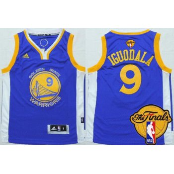 Youth Golden State Warriors #9 Andre Iguodala Blue 2016 The NBA Finals Patch Jersey