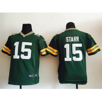 Youth Green Bay Packers #15 Bart Starr Green Retired Player NFL Nike Game Jersey