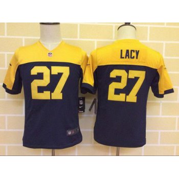 Youth Green Bay Packers #27 Eddie Lacy Navy Blue Gold Alternate NFL Nike Game Jersey